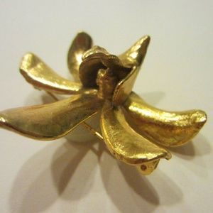 Risis 10 Bloom Orchid Gold Plated Signature Brooch